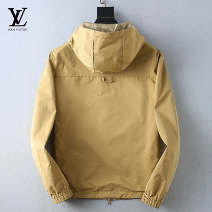 Square Patch Casual Hooded Jacket