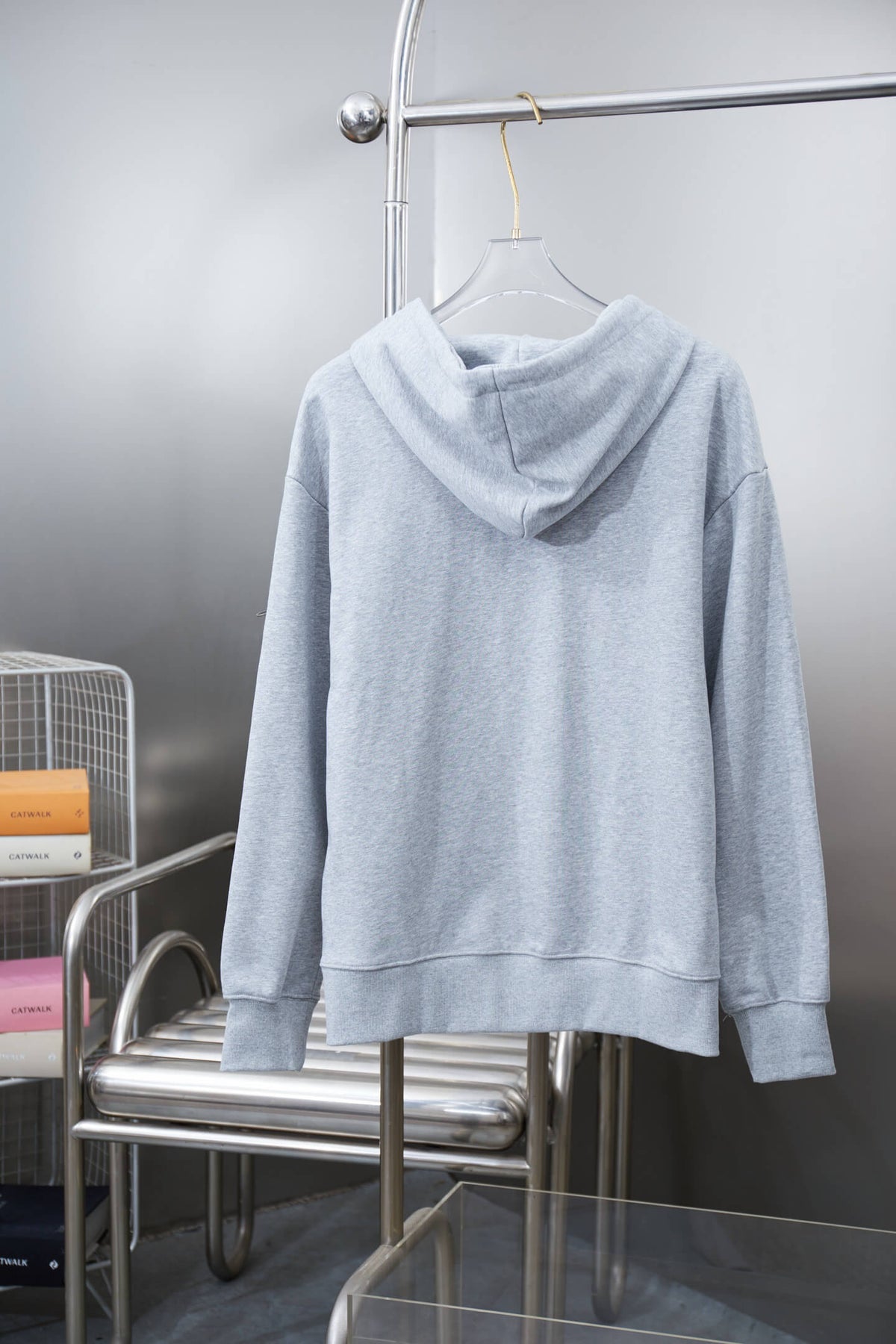 Embroidered Letter Hooded Sweatshirt