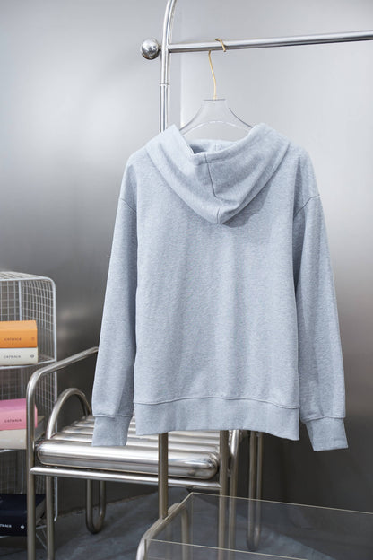 Embroidered Letter Hooded Sweatshirt