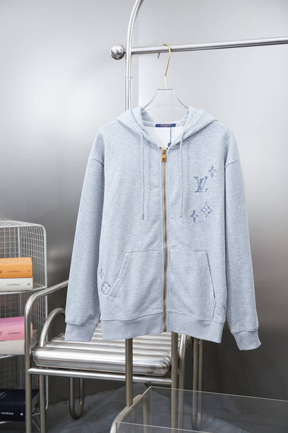 Embroidered Letter Hooded Sweatshirt