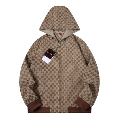 Classic Brown All-Over Print Jacket