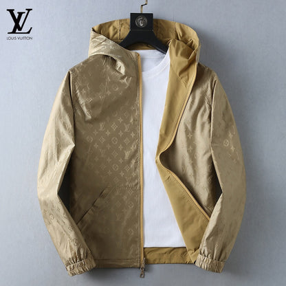 Square Patch Casual Hooded Jacket