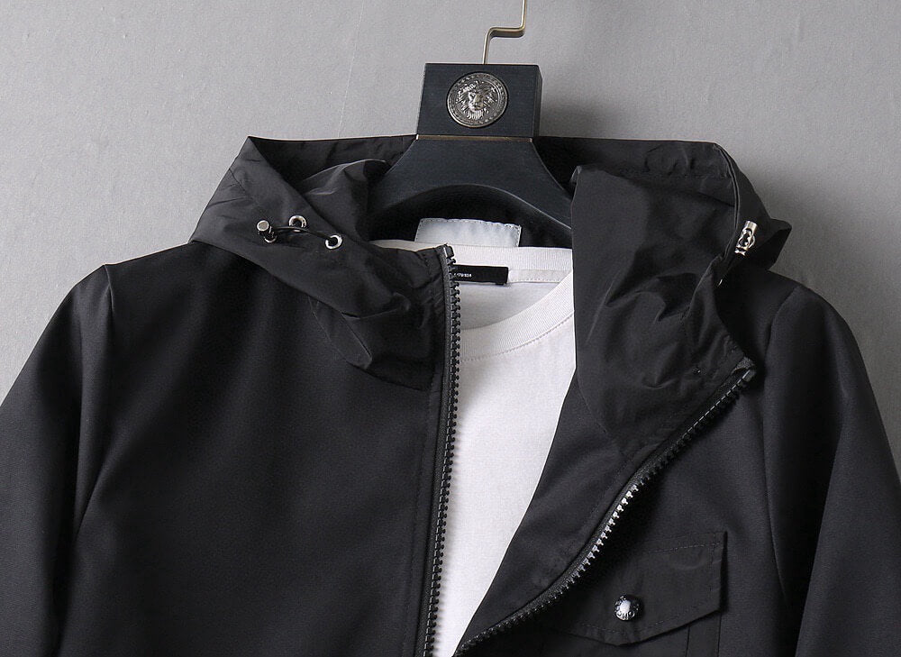 Circular Patch Hooded Jacket