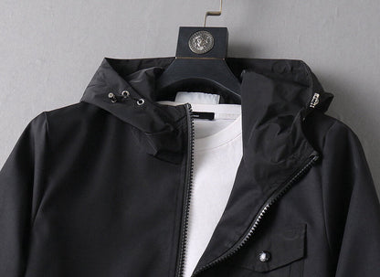 Circular Patch Hooded Jacket