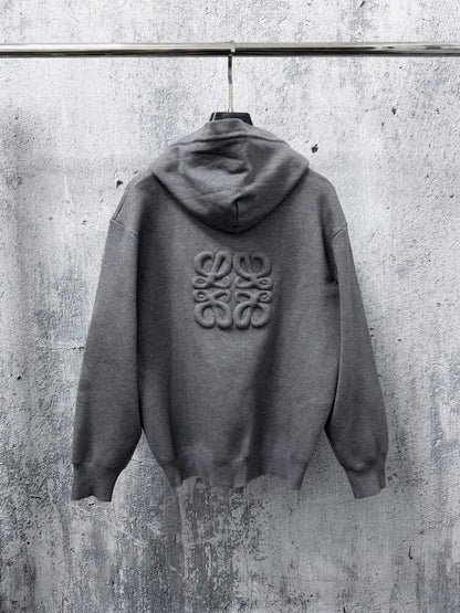Embossed 3D Zip‑Up Jacket
