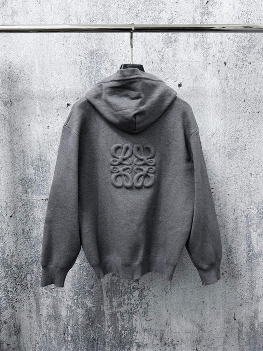 Embossed 3D Zip‑Up Jacket