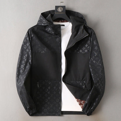 Split Panel Casual Hooded Jacket