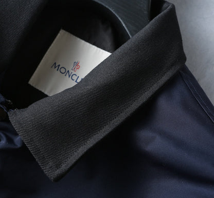 Script Embroidery Collared Zip‑Up Jacket