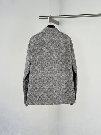 Grey All‑Over Vintage Monogram Jacket