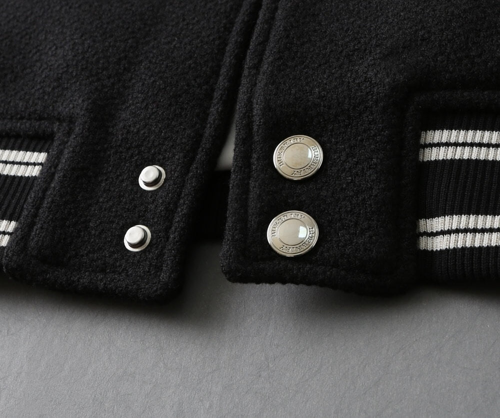 Wool‑Leather Combo Varsity Jacket