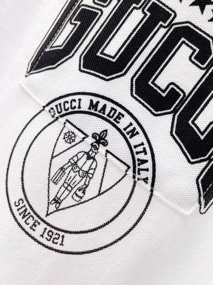 Black‑White Spliced Polo Shirt