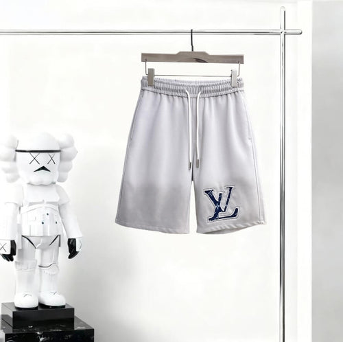 Gradient‑Color Patch Drawstring Shorts