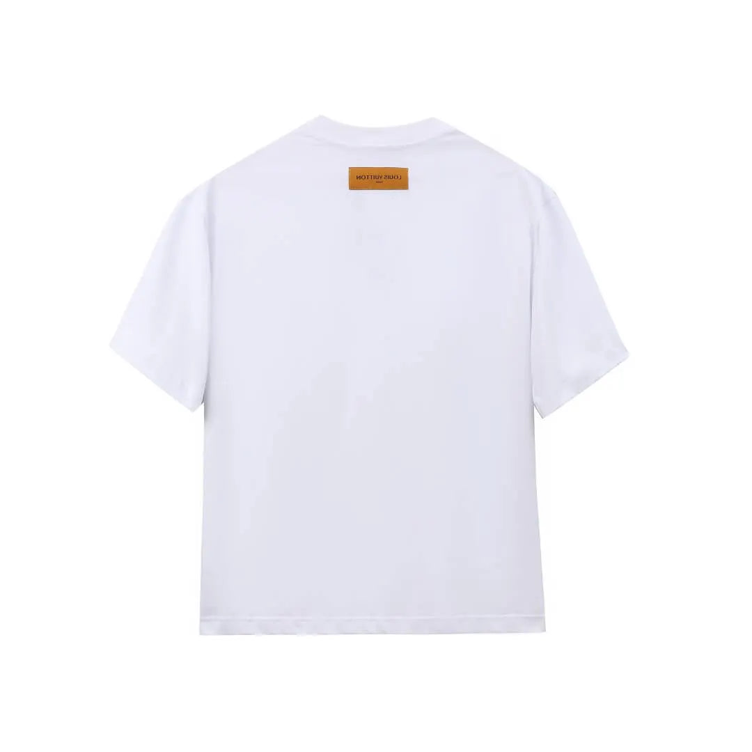 Blue Pattern Letter Print T-Shirt