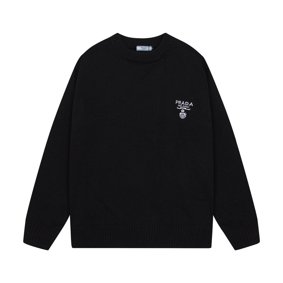 Chest Logo Black Crewneck Sweater