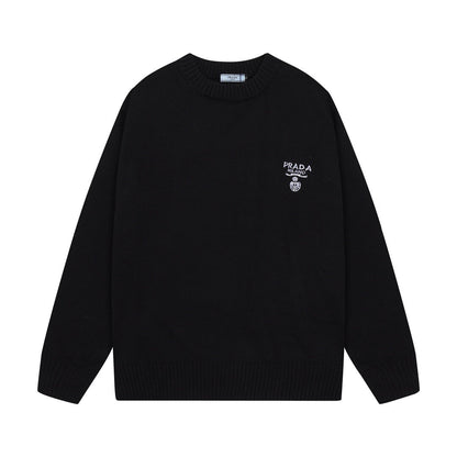 Chest Logo Black Crewneck Sweater