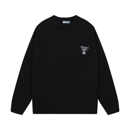 Chest Logo Black Crewneck Sweater