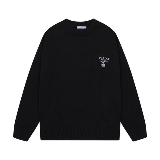 Chest Logo Black Crewneck Sweater