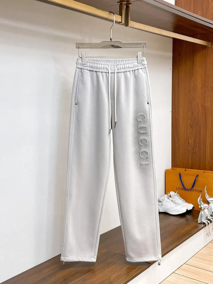 Side Embossed Logo Drawstring‑Hem Pants