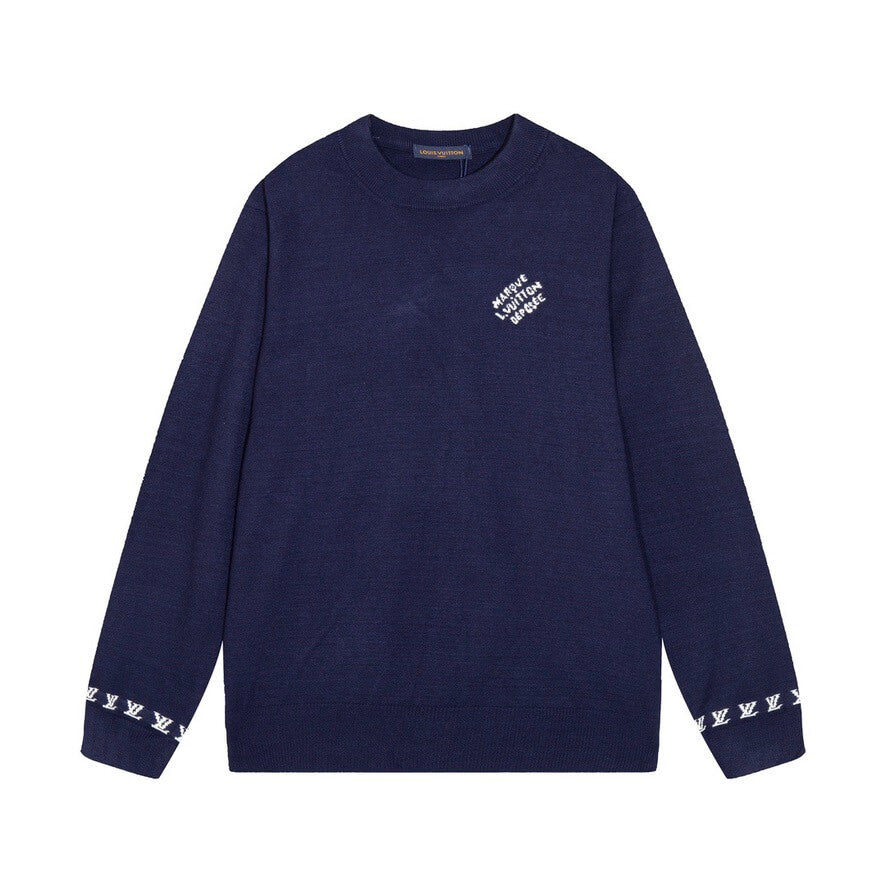 Cuff Logo Embroidered Crew Sweater