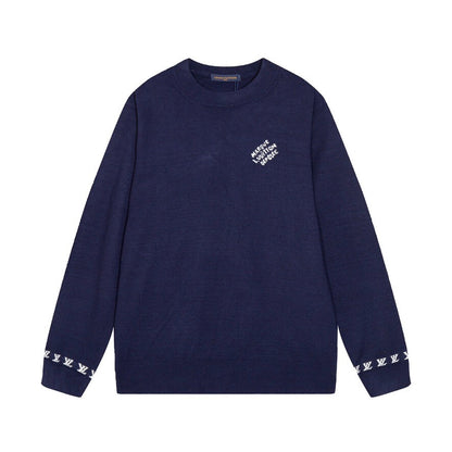 Cuff Logo Embroidered Crew Sweater