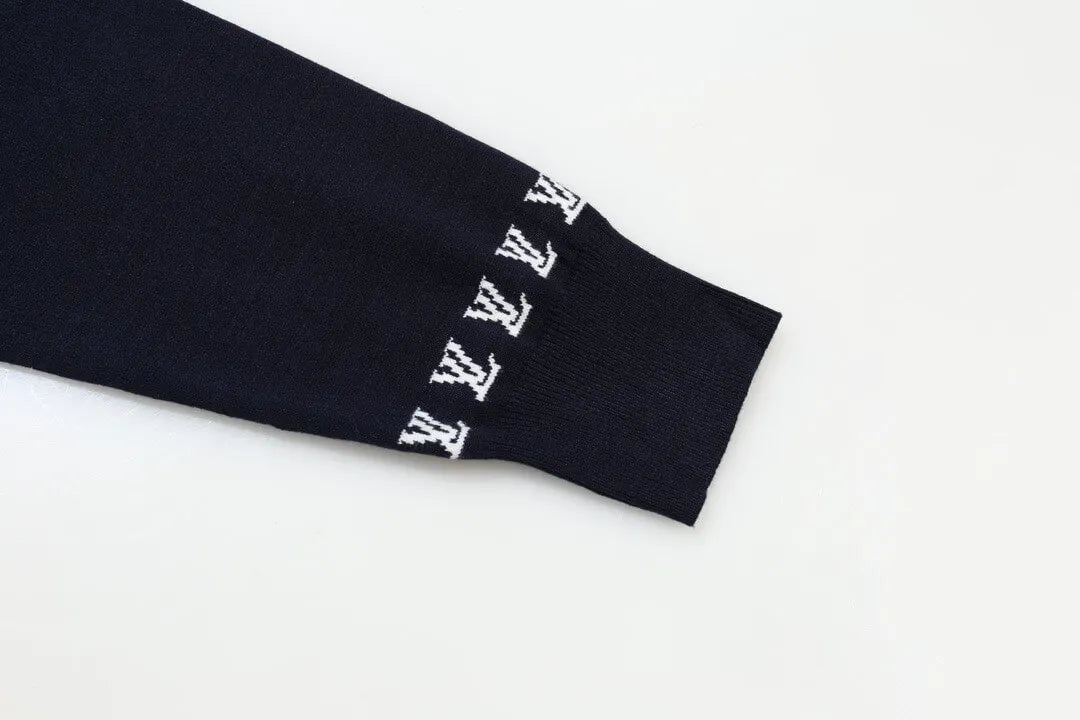 Cuff Logo Embroidered Crew Sweater