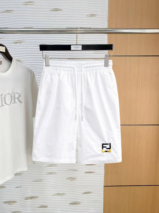 Contrast Logo Embroidered Casual Shorts