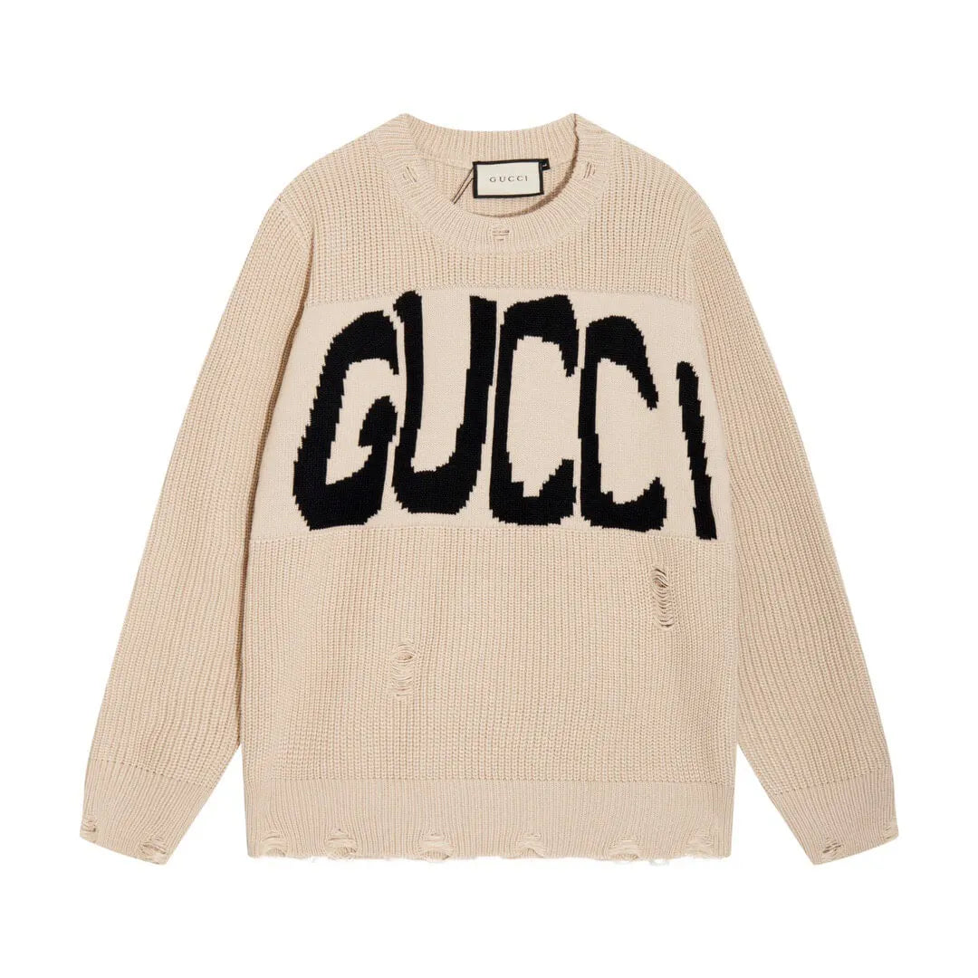Distressed Logo Crewneck Sweater