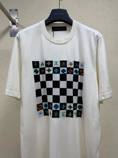 Checkerboard Knit T-shirt