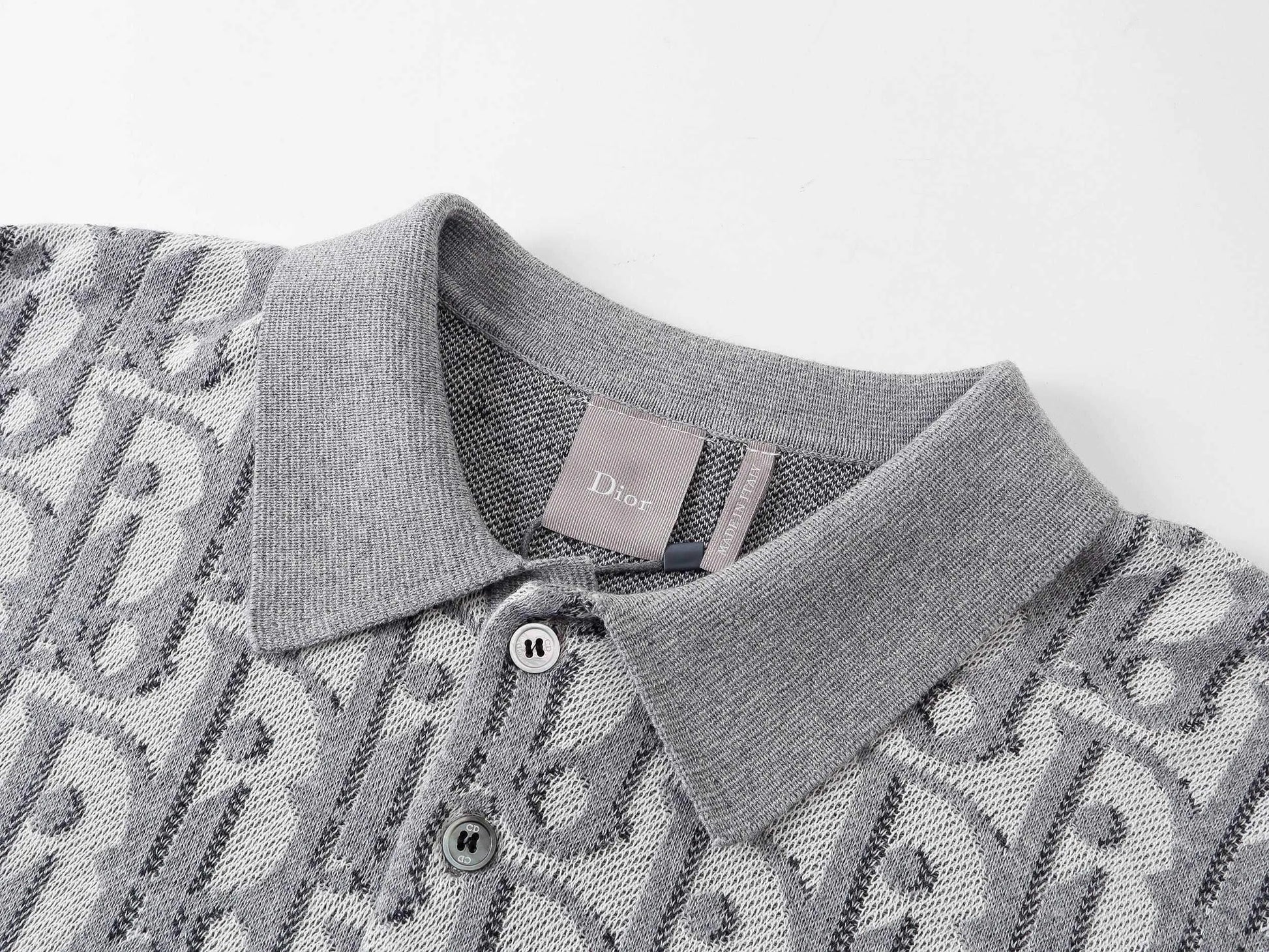 All‑Over Jacquard Knit Polo Shirt