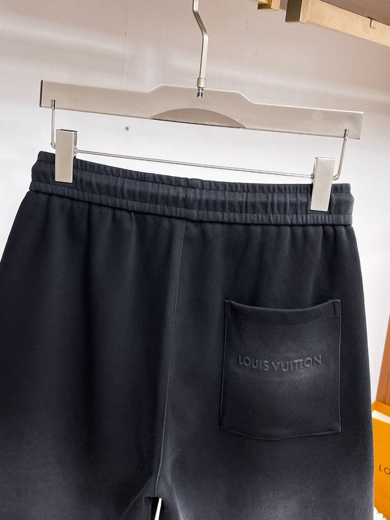 Gradient‑Color Patch Drawstring Shorts