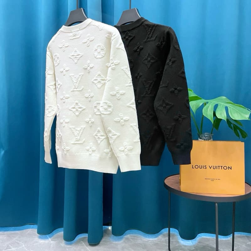 Louis Vuitton.All-Over Jacquard Wool Knit Sweater