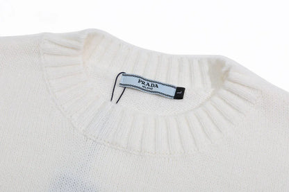 Tone‑on‑Tone Logo Cream Sweater