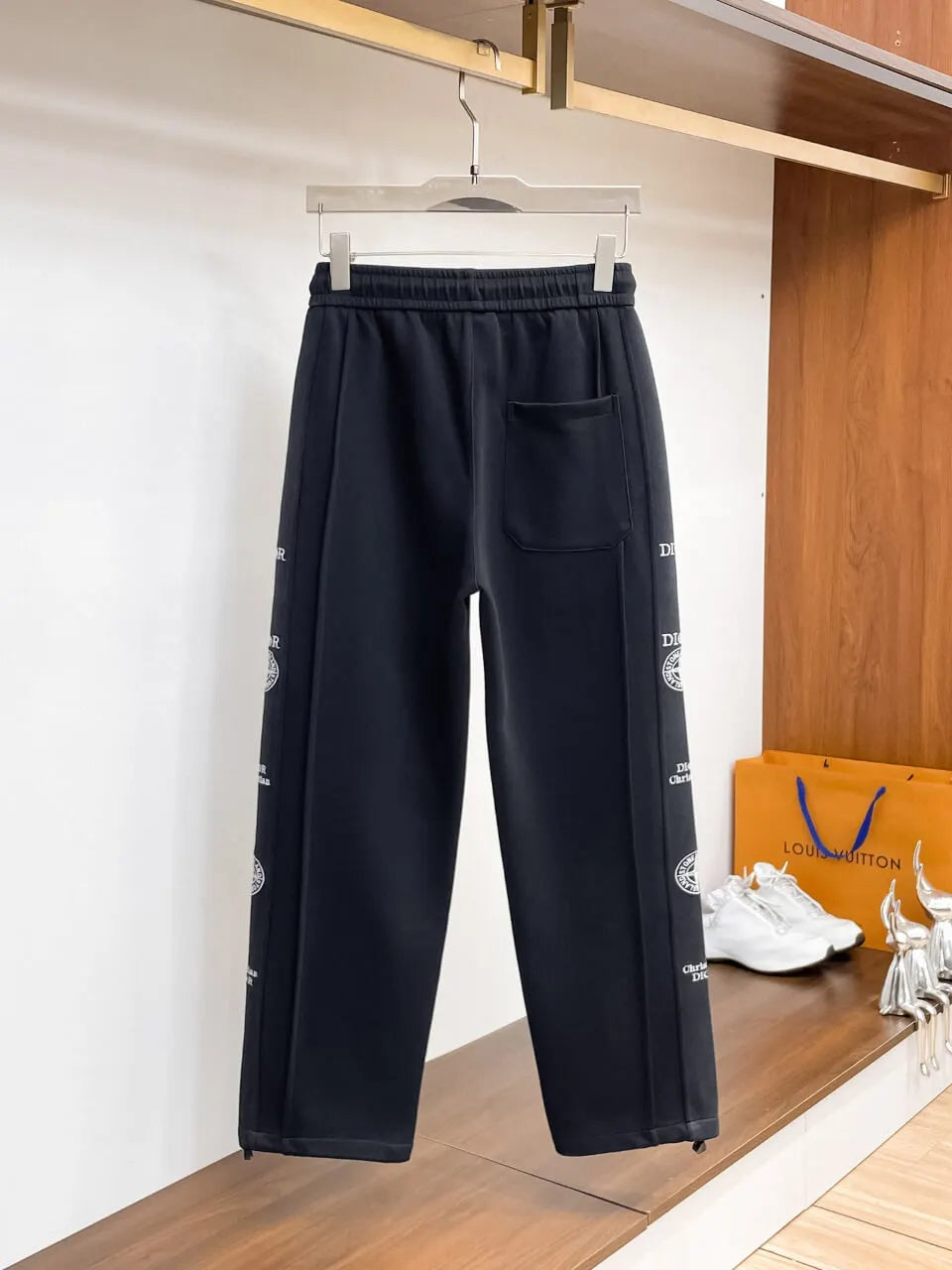 Side Repeating Logo Print Loose‑Fit Pants