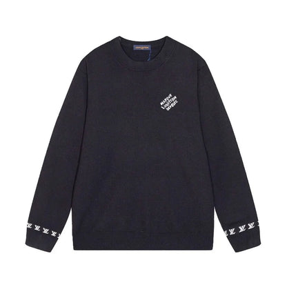 Cuff Logo Embroidered Crew Sweater
