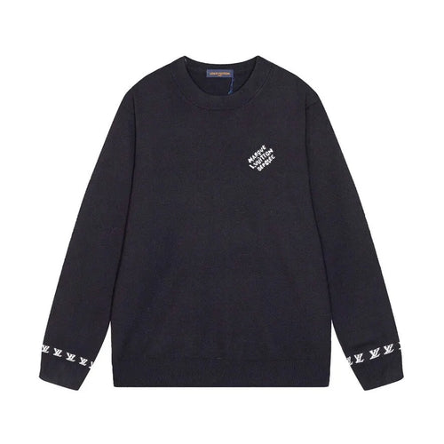 Cuff Logo Embroidered Crew Sweater