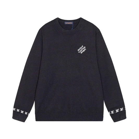 Cuff Logo Embroidered Crew Sweater