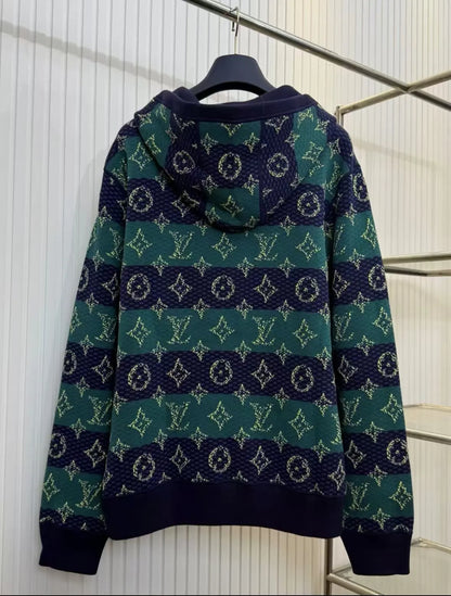 LOUIS VUITTON-Reversible Hooded Knit Jacket