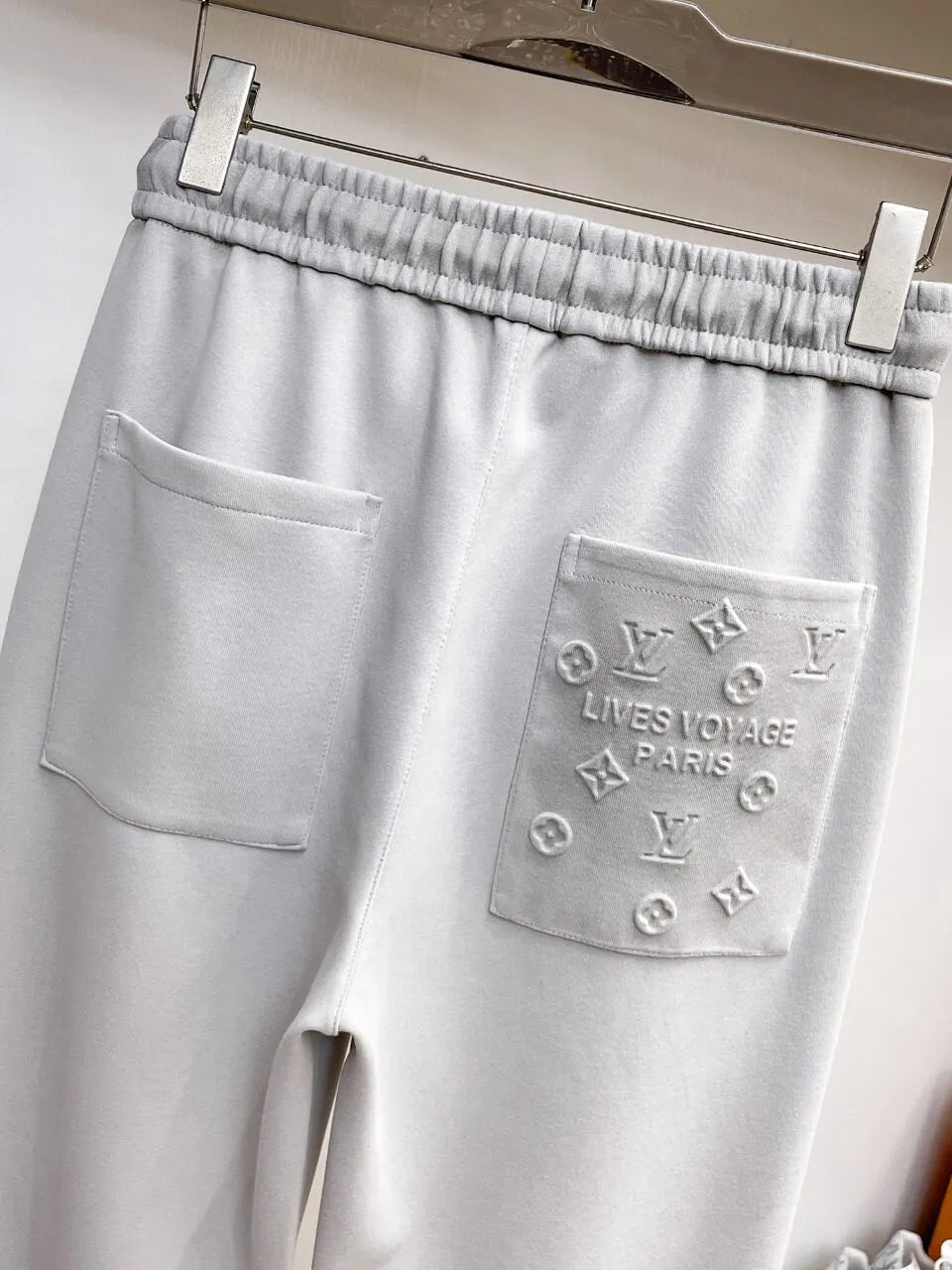 Simple Embossed Logo Straight‑fit Pants