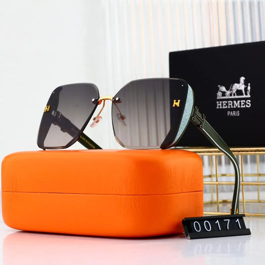 H Logo Rimless Cut Edge Square Sunglasses