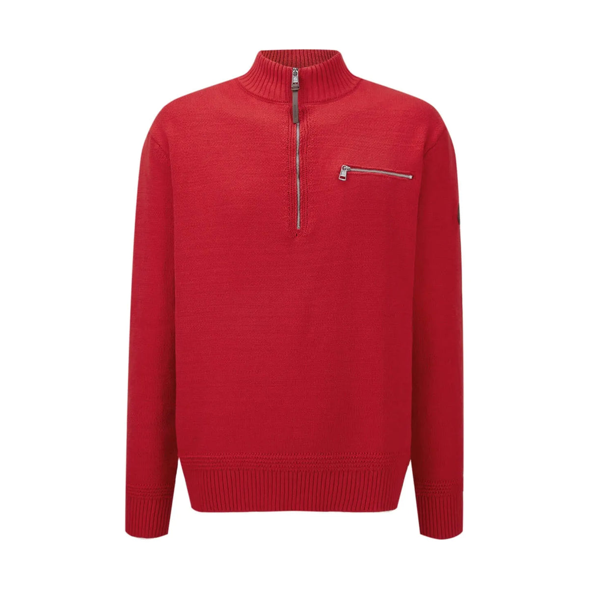 Stand Collar Zipper Knit Sweater