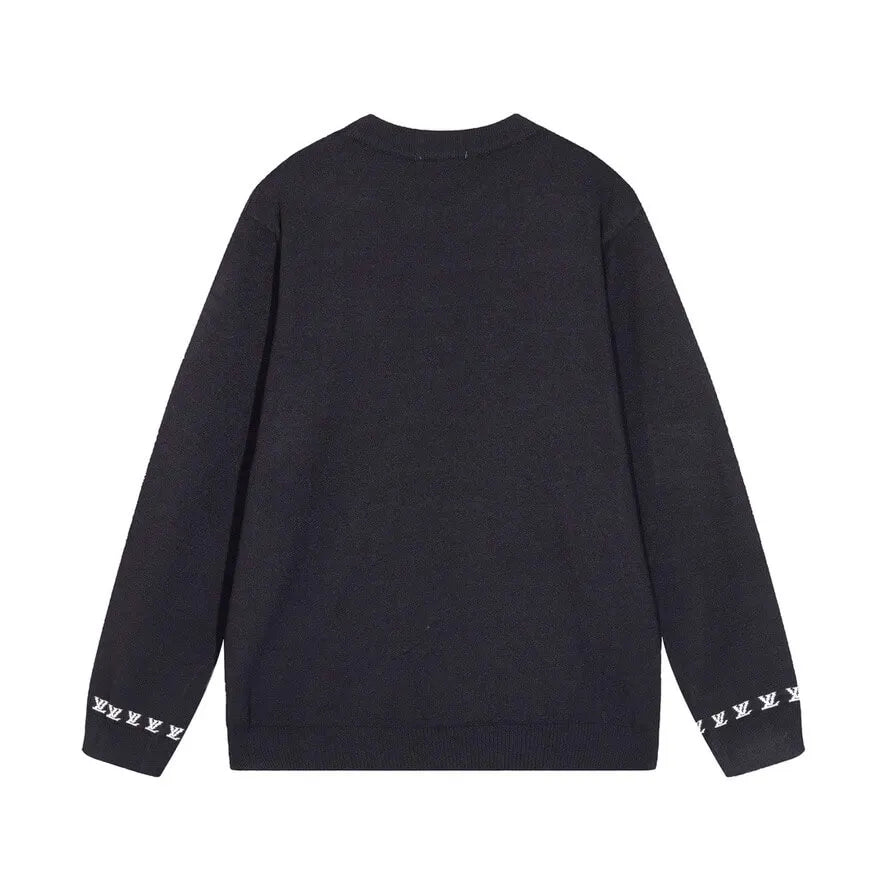 Cuff Logo Embroidered Crew Sweater