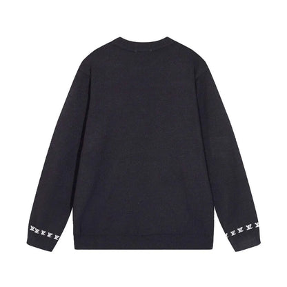 Cuff Logo Embroidered Crew Sweater